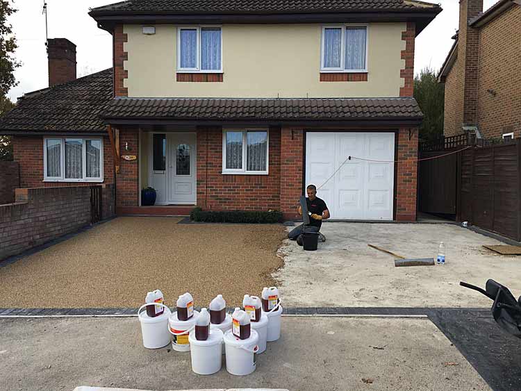 Driveway installer Tony Hoile at work